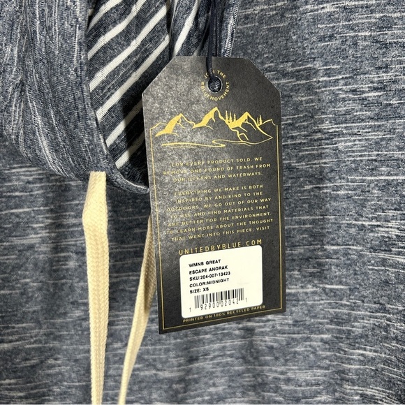 NEW United by Blue Great Escape Anorak Midnight Extra Small - Picture 7 of 8